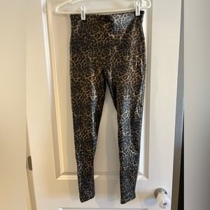 Spank faux leather leopard legging size L